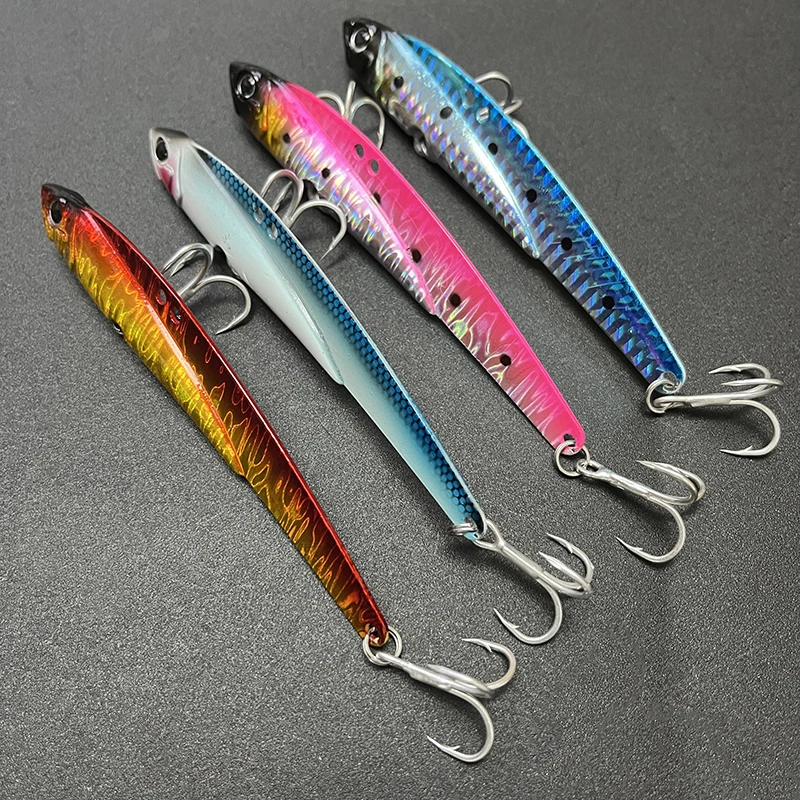 45g 110mm plantillas de Metal que se hunden vibración Ratlin señuelo de fundición larga VIB Isca Pesca cebo Artificial Pesca Wobbler para lubina Swimbait - imagen 3
