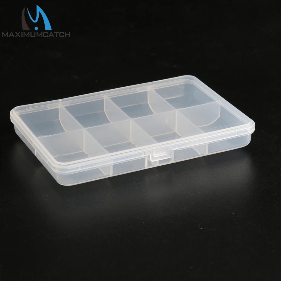 Caja de pesca con mosca de plástico transparente Maximumcatch, ajuste de 8 compartimentos, caja de anzuelo para señuelo de pesca, caja de aparejos de pesca - imagen 3