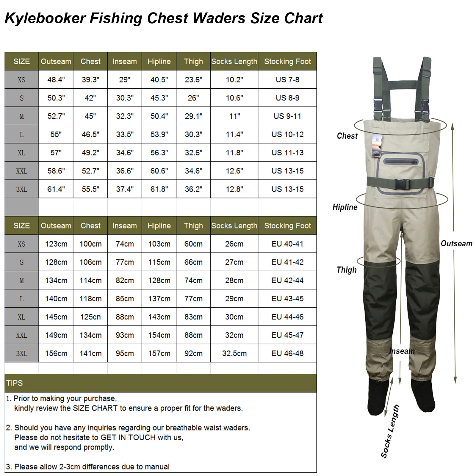 Pechera de vadeo transpirable unisex para pesca - imagen 5