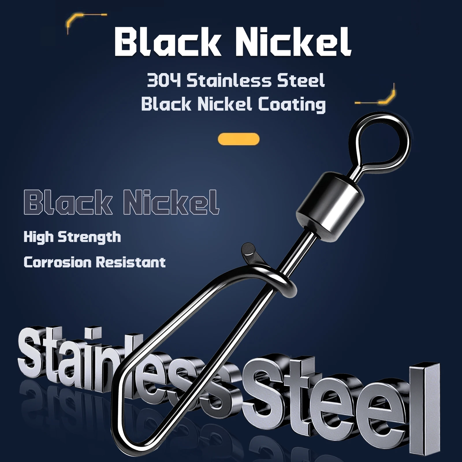 9KM giratorios de pesca Snap 25 ~ 100 Uds. Conector de pesca de agua salada giratorios de pesca a presión de acero inoxidable - imagen 5