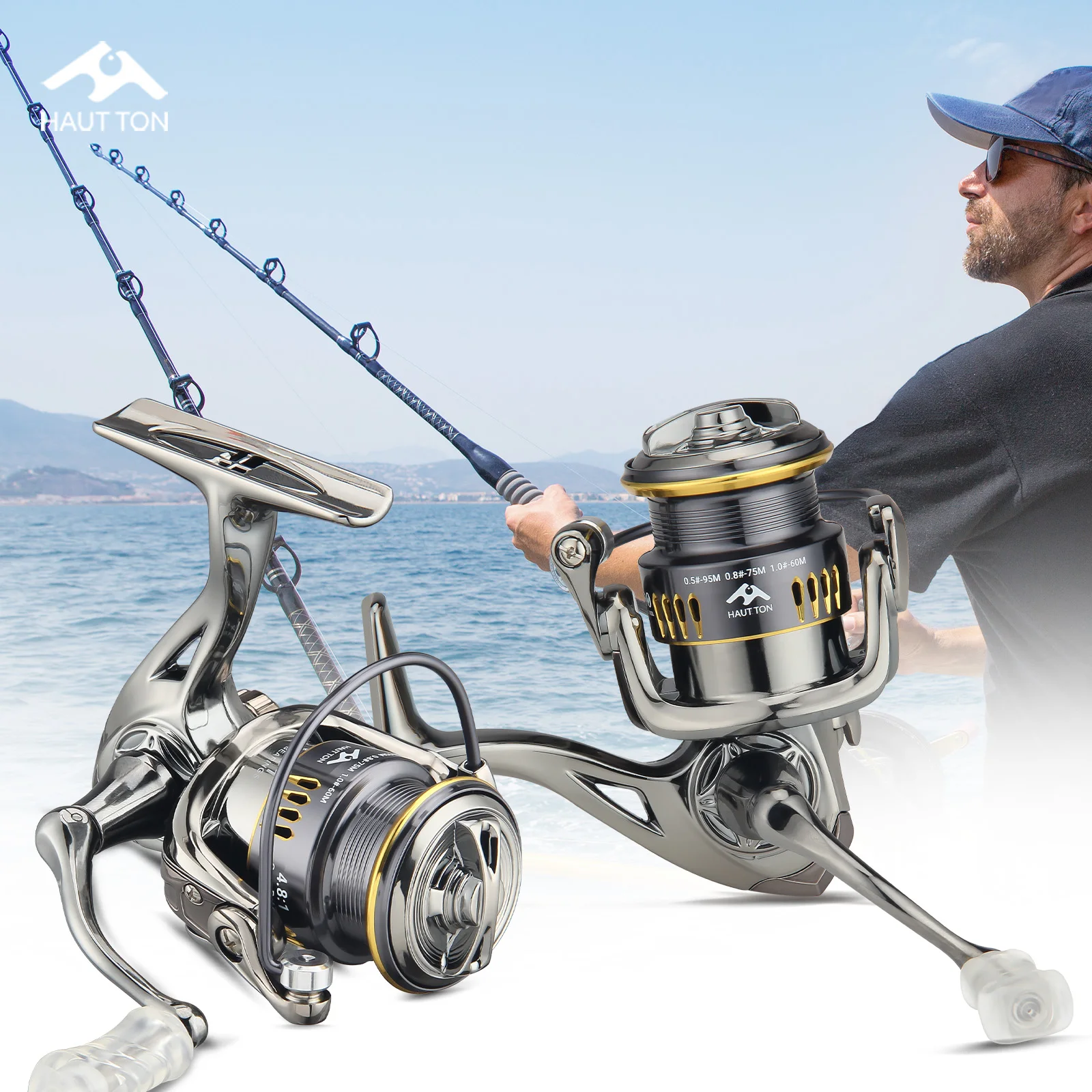 Carrete de pesca giratorio ultraligero de 159G, 3 + 1 BB, ligero y duradero, Ideal para pesca en hielo de agua dulce y salada al aire libre - imagen 2