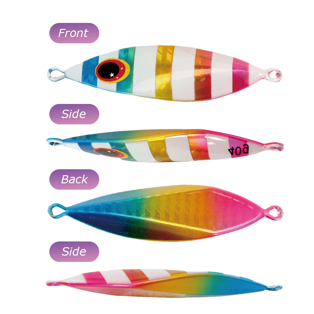 TOLU-cebo duro de 20g-150g, señuelo de pesca de Metal de hundimiento lento con anzuelos, plantilla de brillo plano, cebo Artificial, aparejos de fundición larga - imagen 3