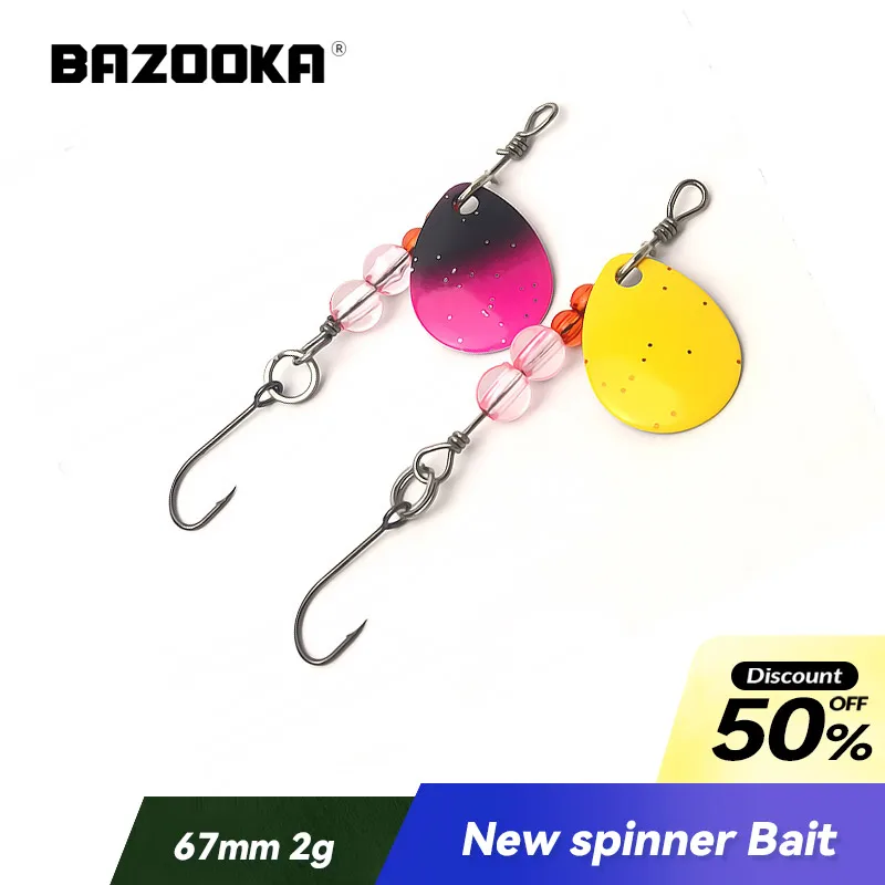 Bazooka-señuelo de pesca Swimbait, carpa, Lucio, Metal, VIB lento, Jigging duro, cebo giratorio, alambre, cuchara, gancho, juego de lentejuelas, Spinners, lubina, 2g