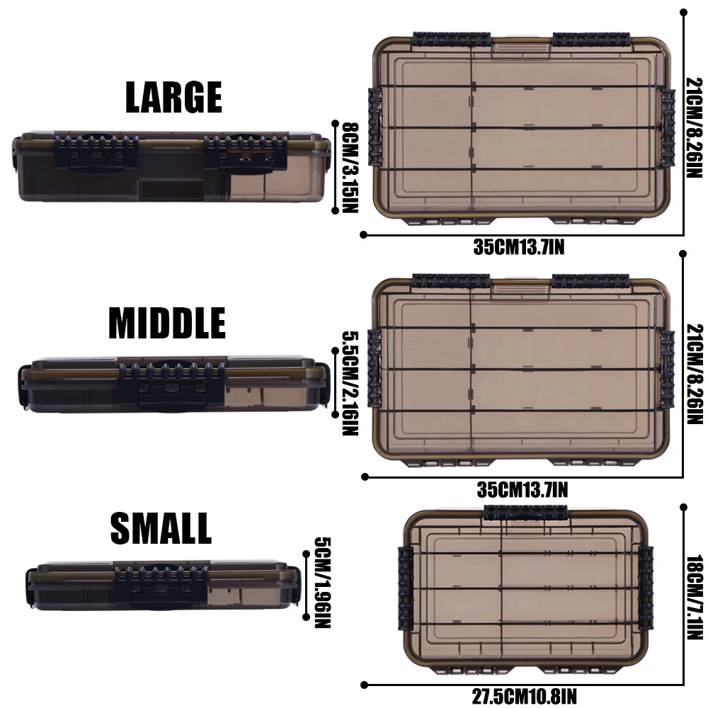 SAMOLLA nueva caja grande impermeable para aparejos de pesca, anzuelo de pesca, señuelo, caja de almacenamiento de cebo, accesorios portátiles para aparejos de pesca - imagen 5