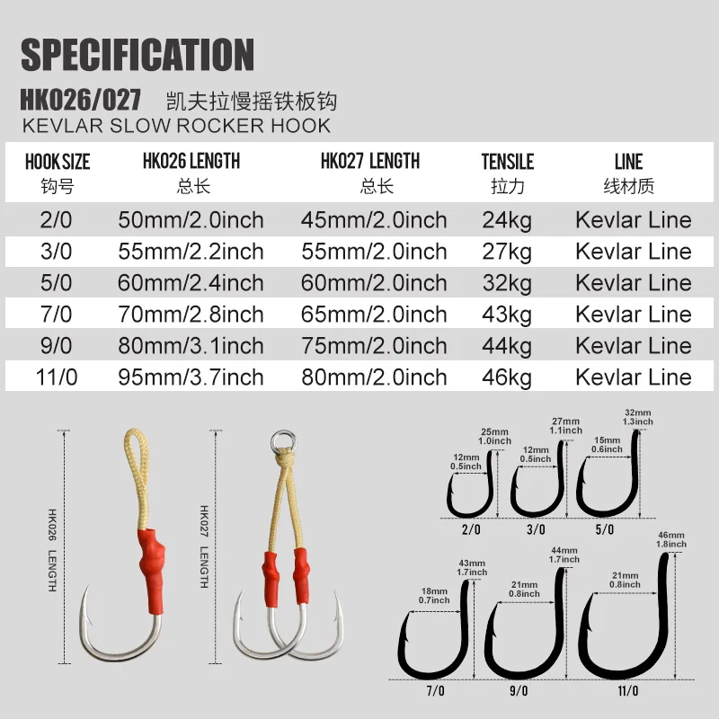 OBSESSION HK026 HK027 2 unids/bolsa pesca de acero rico en carbono gancho doble individual 2/0-11/0 anzuelos de ayuda de Jigging de Metal lento para agua salada - imagen 3