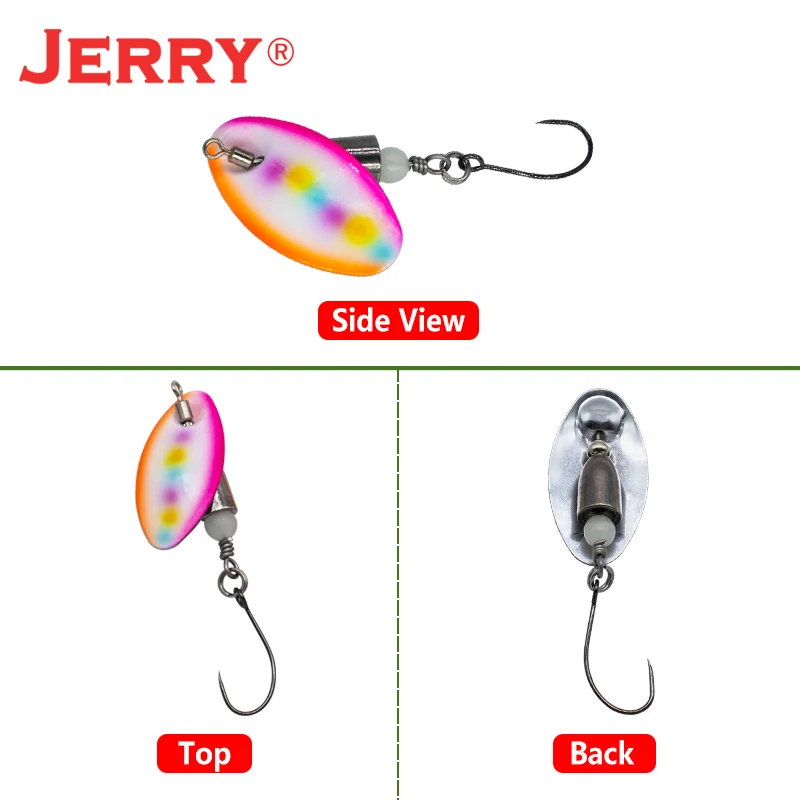 Jerry Wukong AR-S Spinner cebo pesca de trucha Spinning Tengsten hoja giratoria de Metal brazo giratorio cebo Artificial perca Lucio - imagen 3