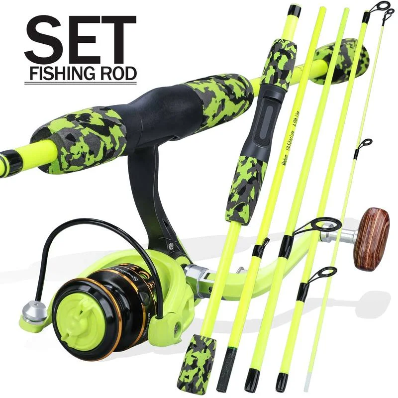 Sougayilang Combo pesca portátil 5 secciones 170 cm con carrete - imagen 2