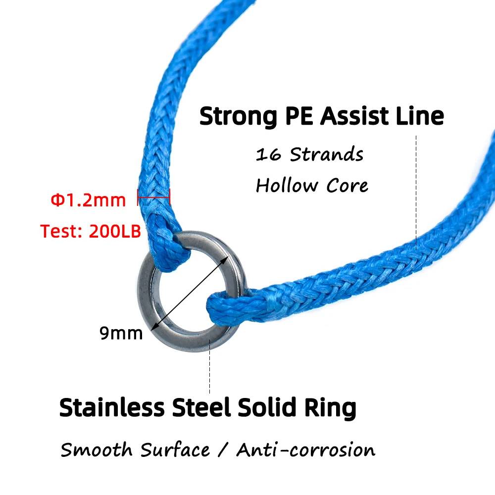 Ellllv-anzuelo de doble asistencia 4/0, anzuelos de Jigging lento de acero rico en carbono con línea de PE, tubo protector para pesca en el mar, señuelo de Jigging de Metal - imagen 4