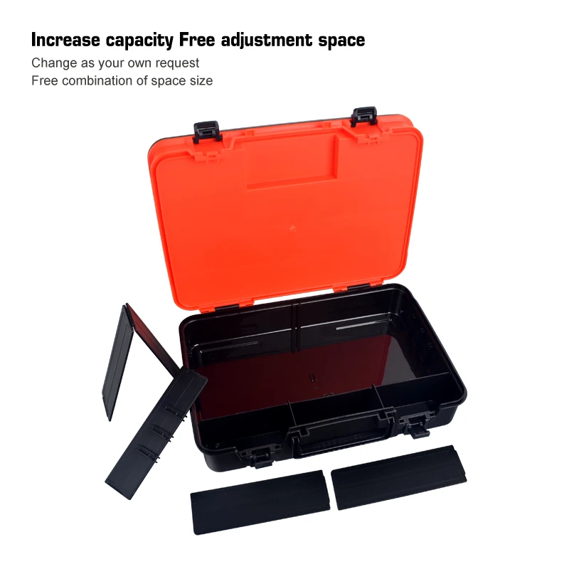 Caja de aparejos de pesca de doble capa, organizador de almacenamiento de plástico para señuelos, estuche de herramientas de gancho, caja de accesorios marinos - imagen 5