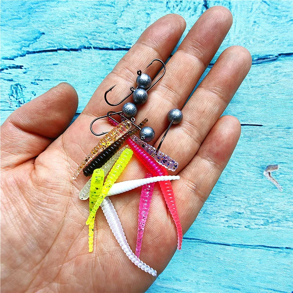 SWOLFY-señuelo suave 130 piezas, cebo de silicona de 35mm y 0,3g, cola recta, pasador Swimbait, Wobblers, gusano, carpa, aparejo de pesca de roca - imagen 2