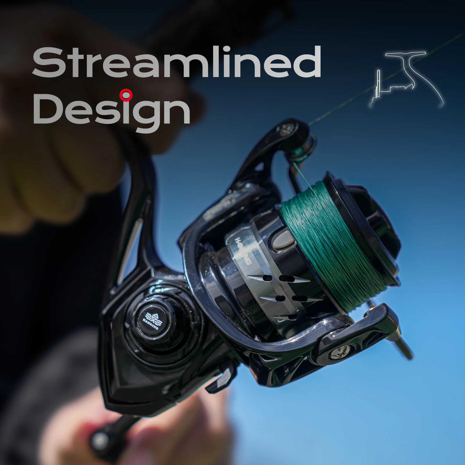 Carretes de pesca HANDING LiteII, carrete totalmente redondo, arrastre máximo de 6,5 KG, serie 1000-6000, carrete giratorio suave y duradero, relación de engranaje 5,2: 1 - imagen 4