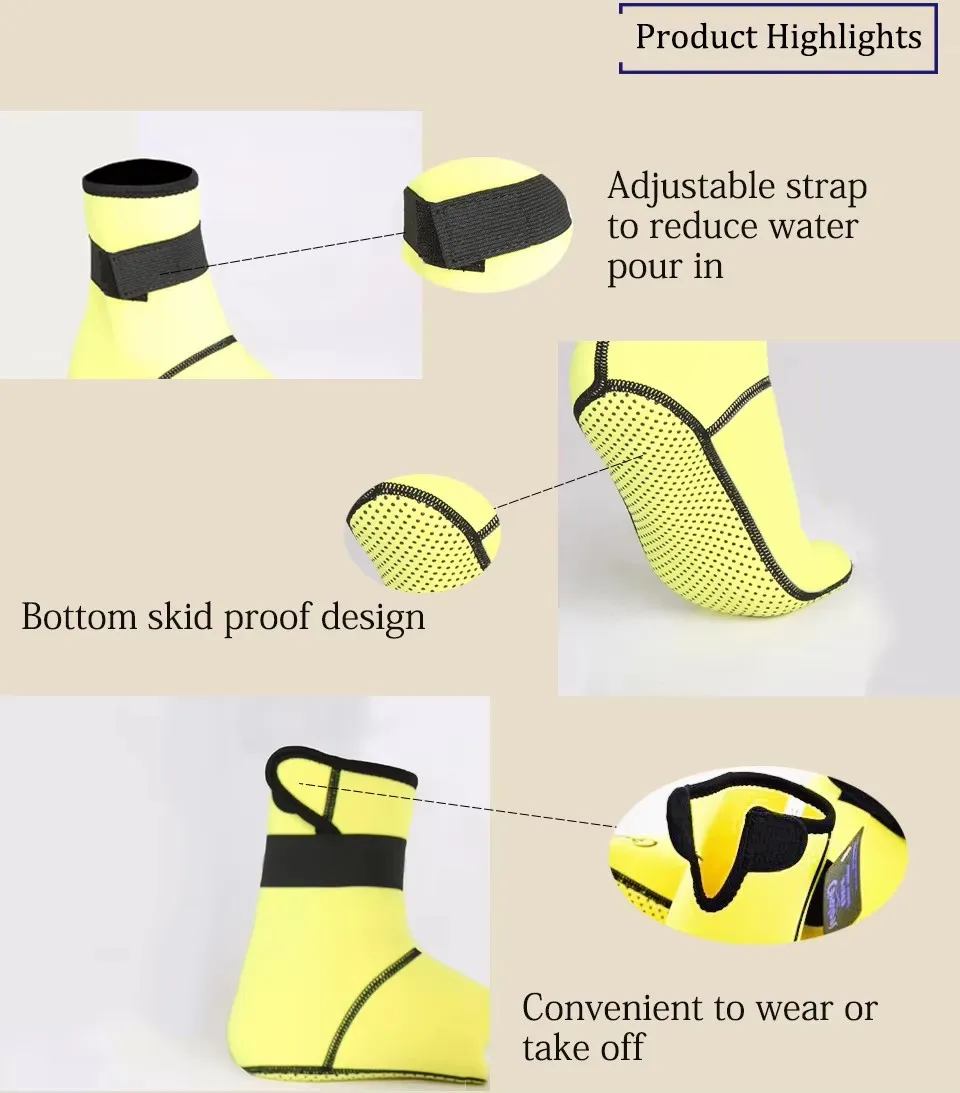 Calcetines de buceo Unisex para hombre y mujer, calcetines de agua para playa de 3mm, botas de traje de neopreno térmico, calcetines de buceo antideslizantes para Rafting, snorkel, vela - imagen 4