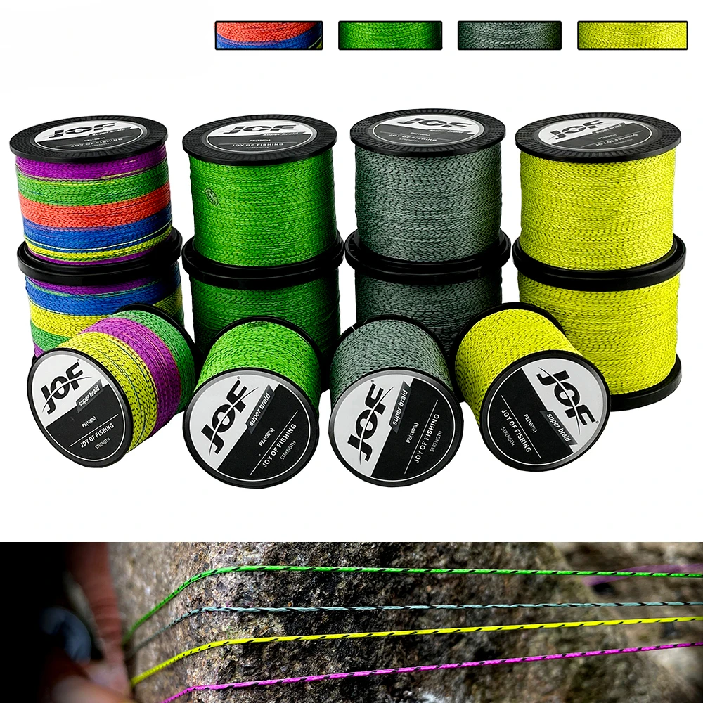 Línea de pesca Invisible JOF de 500M/300M, línea de revestimiento de fluorocarbono moteado de 8 hebras, 0,14-0,50mm, 18LB-78LB, línea manchada súper fuerte - imagen 4