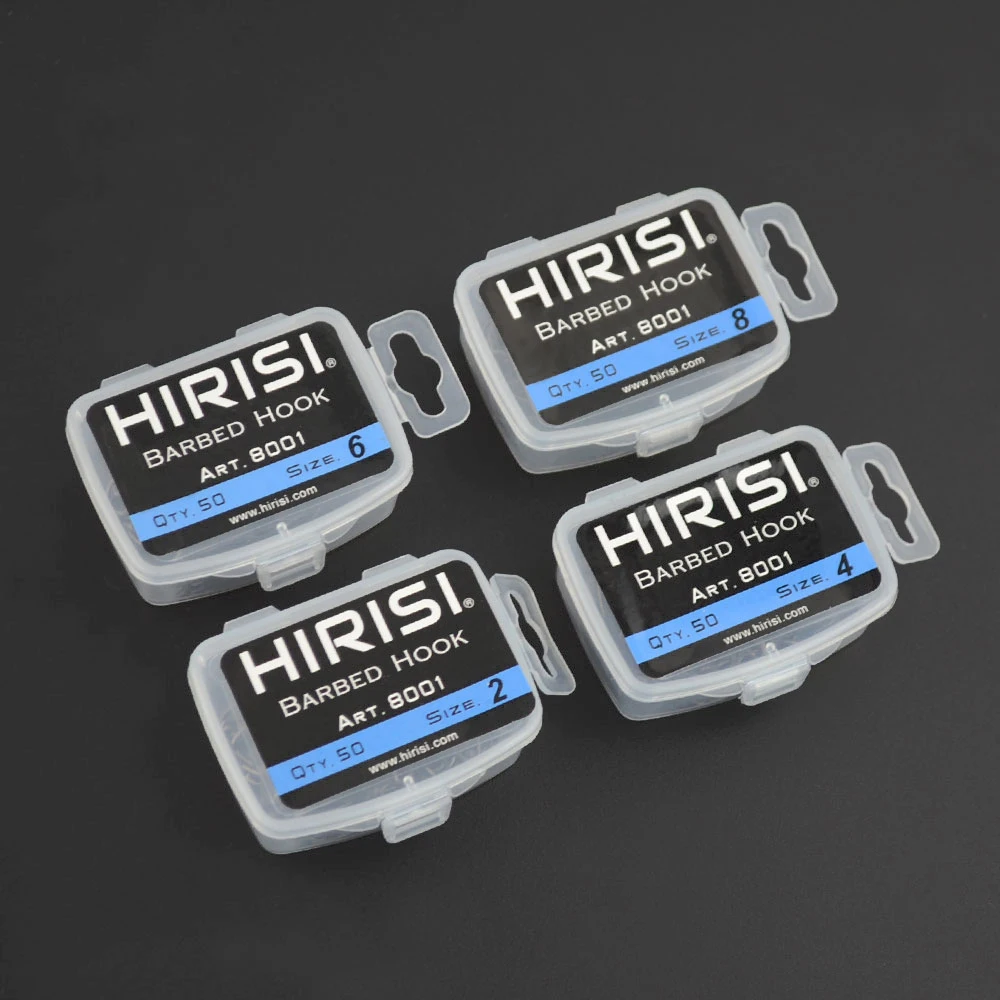 Hirisi 8001 – Anzuelos para carpa con púas y ojos – Acero carbono - imagen 3