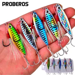 5 unids/caja cebo tipo lápiz accesorio de fundición de Metal Micro plantillas de pesca 7g/10g/15g/20g/30g Shore Casting Jigging cuchara cebo Artificial