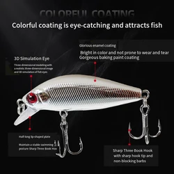 Mini Minnow Wobbler hundible – Señuelo de plástico duro para lubina