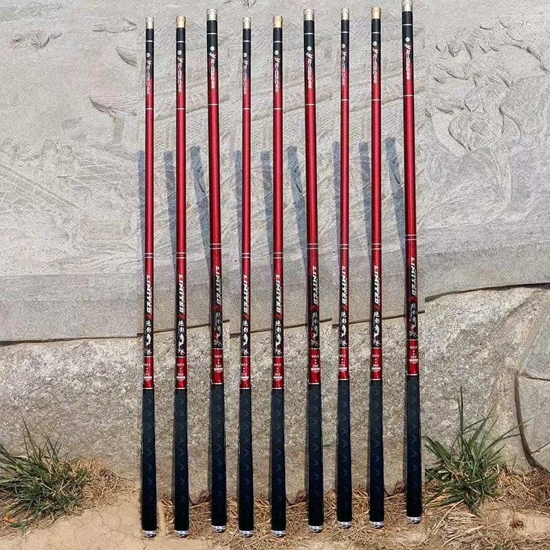 Caña de pescar telescópica de 2,7 M/4,5 M/5,4 M/6,3 M/7,2 M/8M/10M, depósito de carbono, caña de pescar para estanque, caña de pescar de mano de fibra dura súper ligera - imagen 3