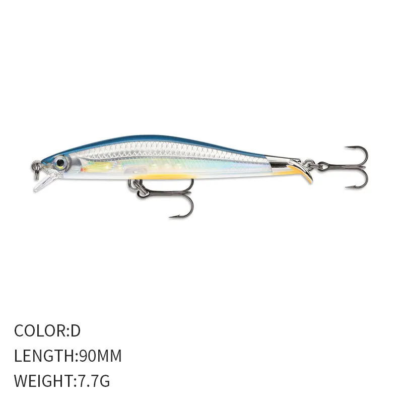 Cebo de pesca Luya, pececillo flotante, cebo duro láser de 90MM/7,7G, cebo de cola roja de largo alcance para atrapar lubina, cebo de pesca - imagen 4