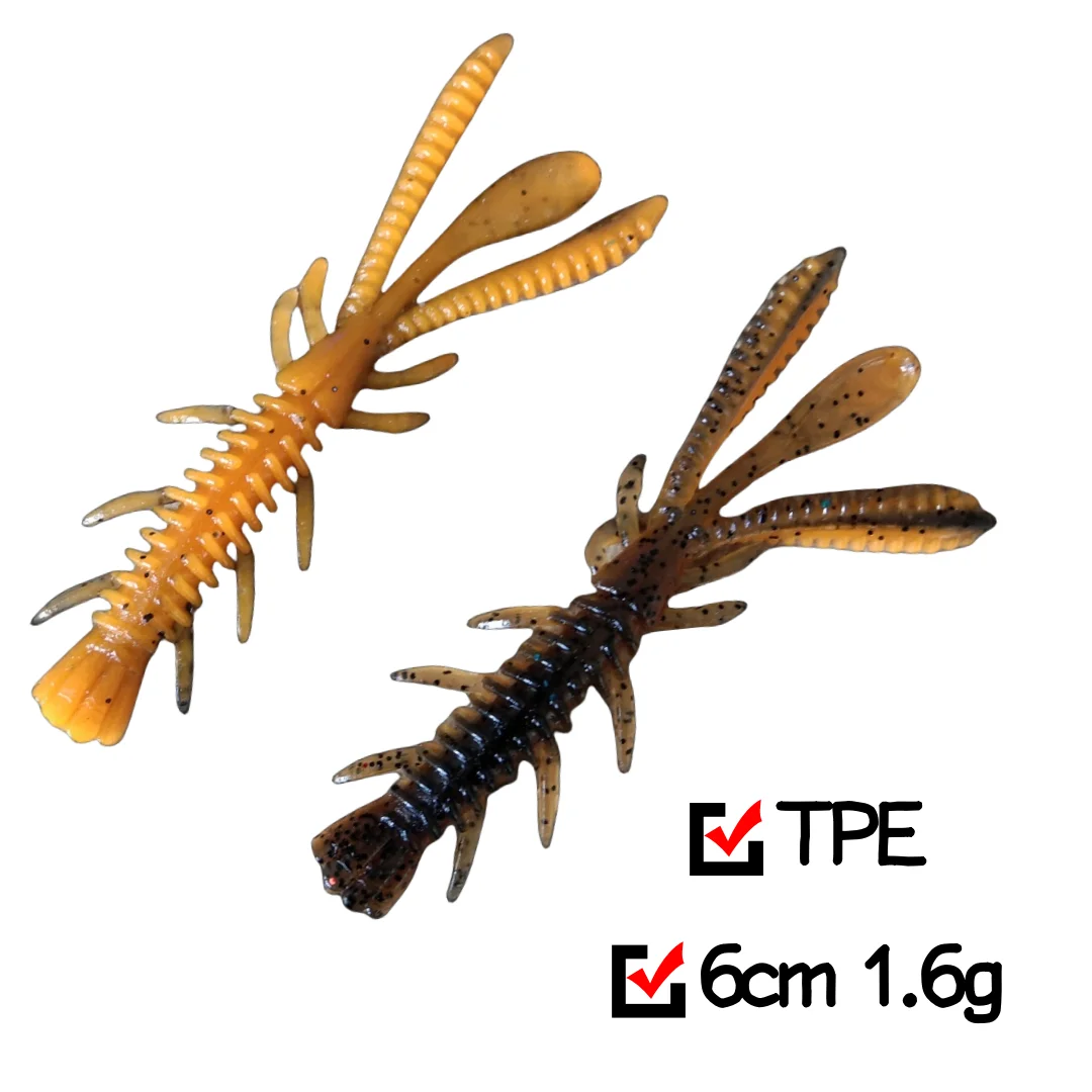 Swolfy 10 Uds 6cm 1,6g TPR señuelo de pesca señuelos blandos Shad cebos de silicona Wobblers Swimbait señuelo Artificial aparejos souples - imagen 2