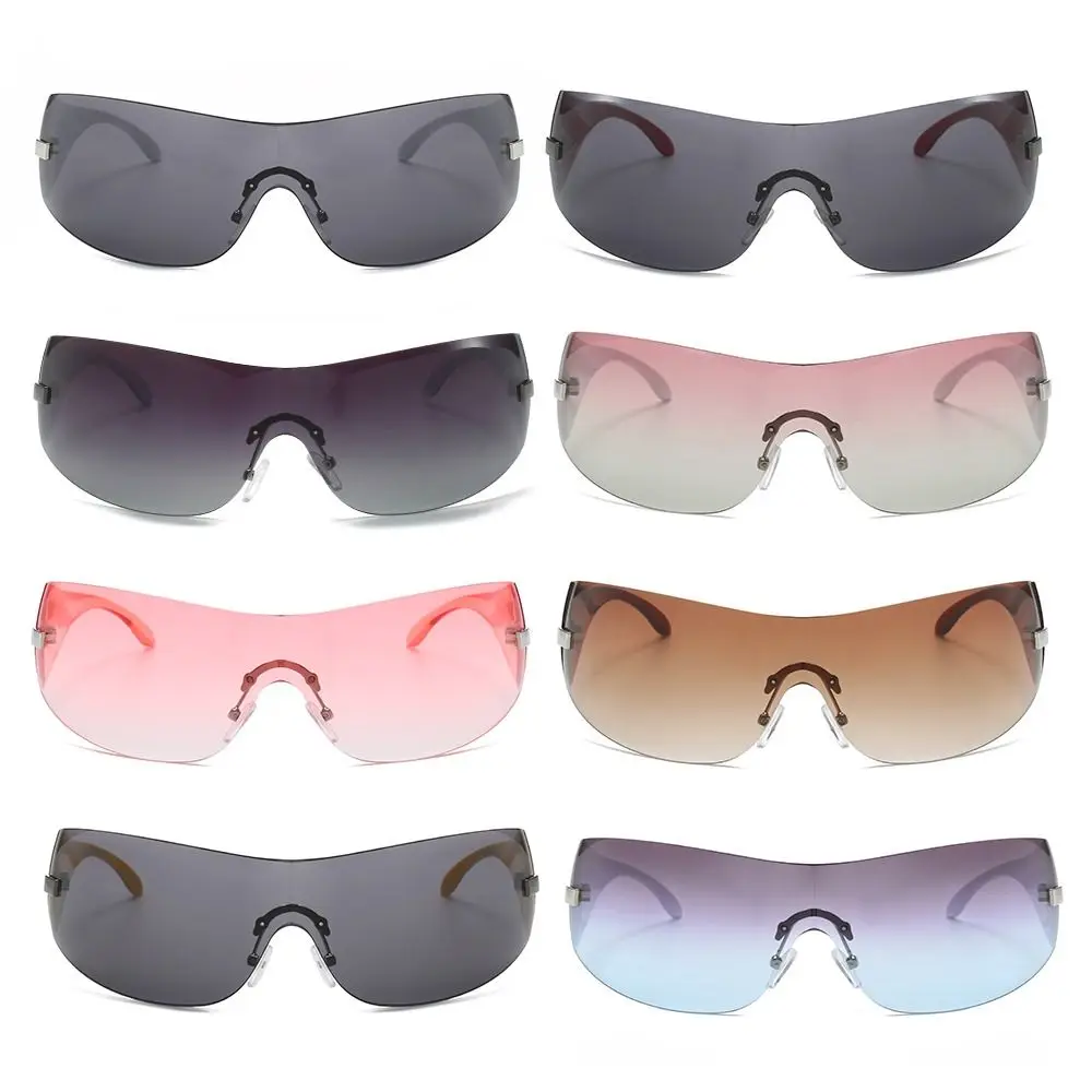 Gafas de sol sin montura, lentes de una pieza, estilo Hip Hop, Y2K - imagen 3