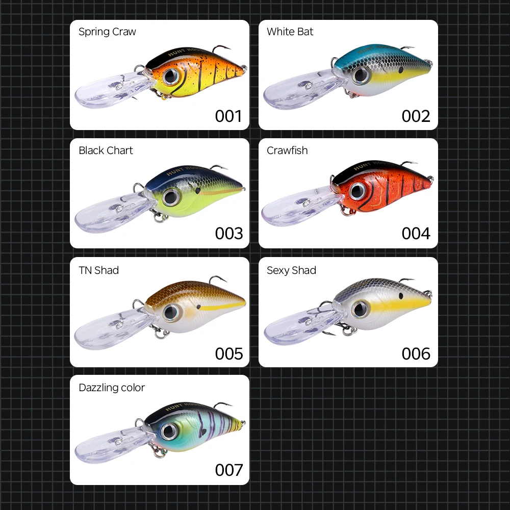 Hunthouse-señuelo flotante Crankbait Minnow, 60mm/13g 75mm/28g, manivela giratoria de labio largo, Wobblers, trucha, Lucio, Jerkbait - imagen 5