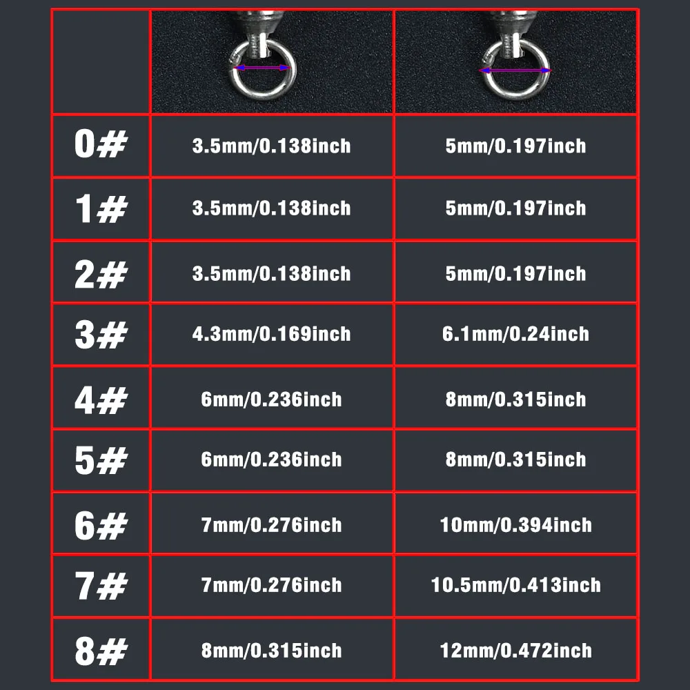 18 Uds. De conector giratorio de pesca de acero inoxidable, barril de rodamiento, bola resistente, anillo sólido, accesorios para aparejos de pesca - imagen 5
