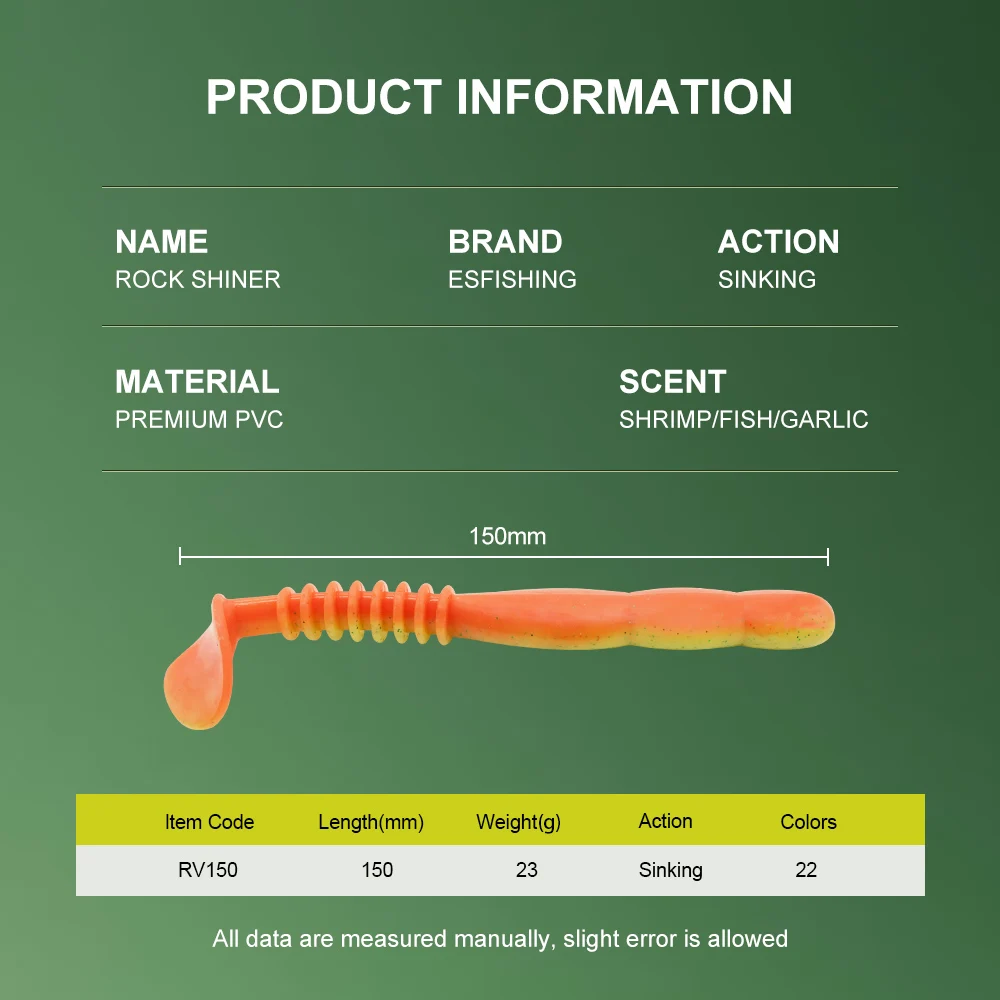 KESFISHING-señuelo grande swimbait Rock shiner, 6 pulgadas, 3 uds., cebo de plástico suave, pesca en el mar, cola en T, señuelo de silicona - imagen 2