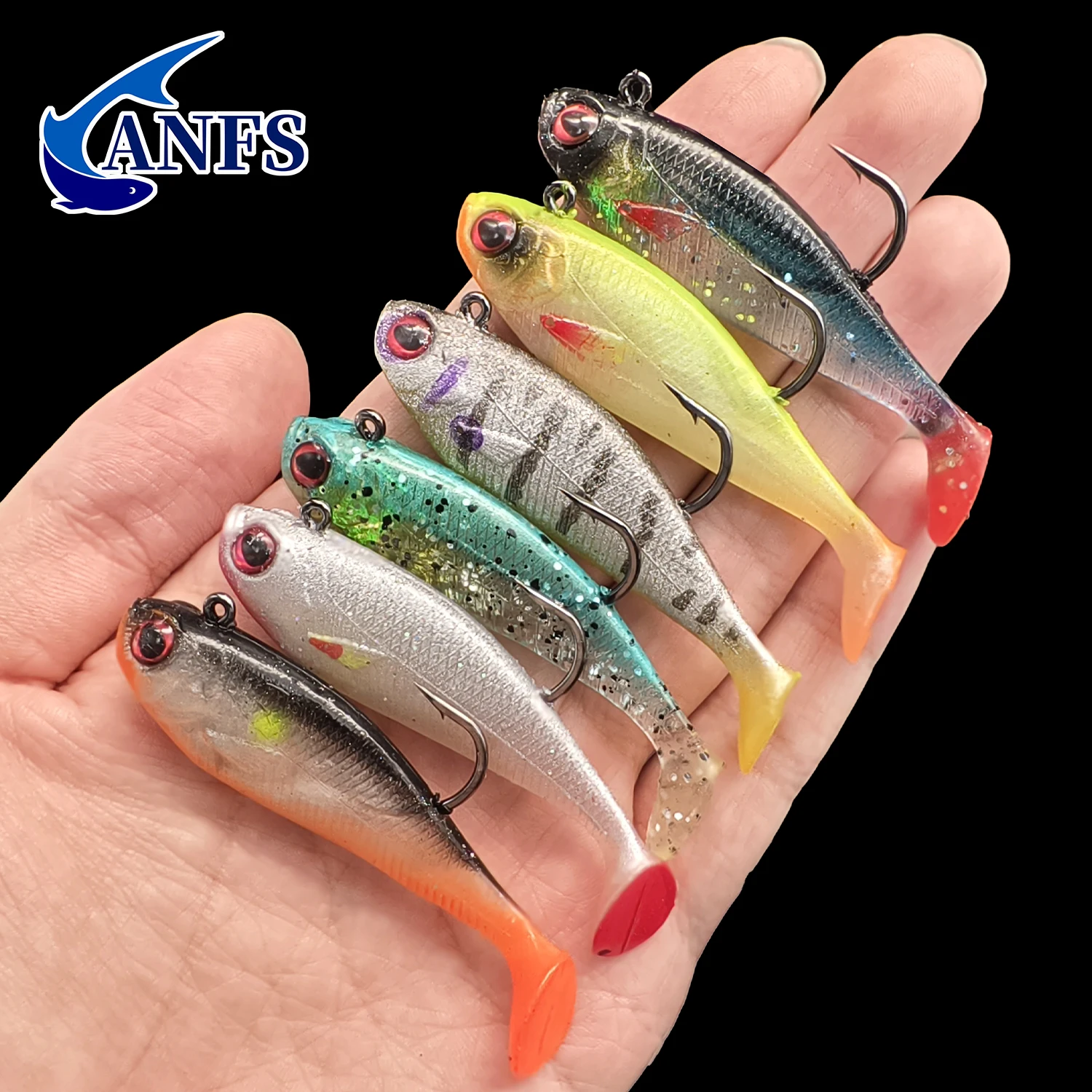 Señuelos de Pesca de lubina piezas, Señuelos de Pesca de plástico suave para agua dulce, agua salada, Lucio, trucha, Walleye, regalos de pesca para hombres, 6 uds. - imagen 3