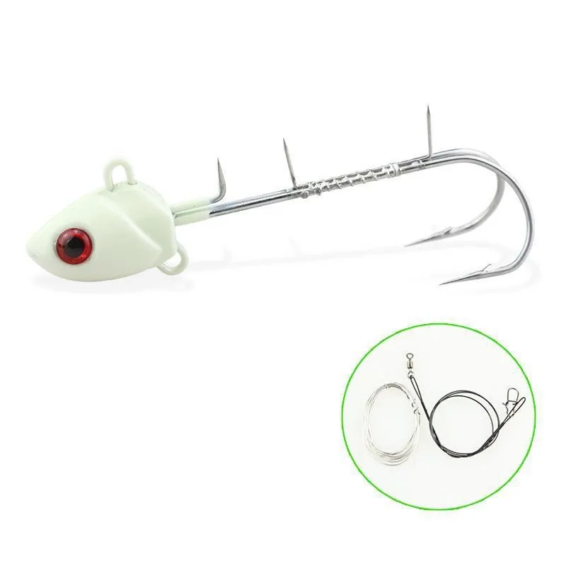 Tenya anzuelos gemelos plantilla de pesca agua salada fundición larga cabeza de señuelo que brilla en la oscuridad 15g 20g 25g 30g 40g 50g 60g 100g 150g 180g 200g - imagen 5