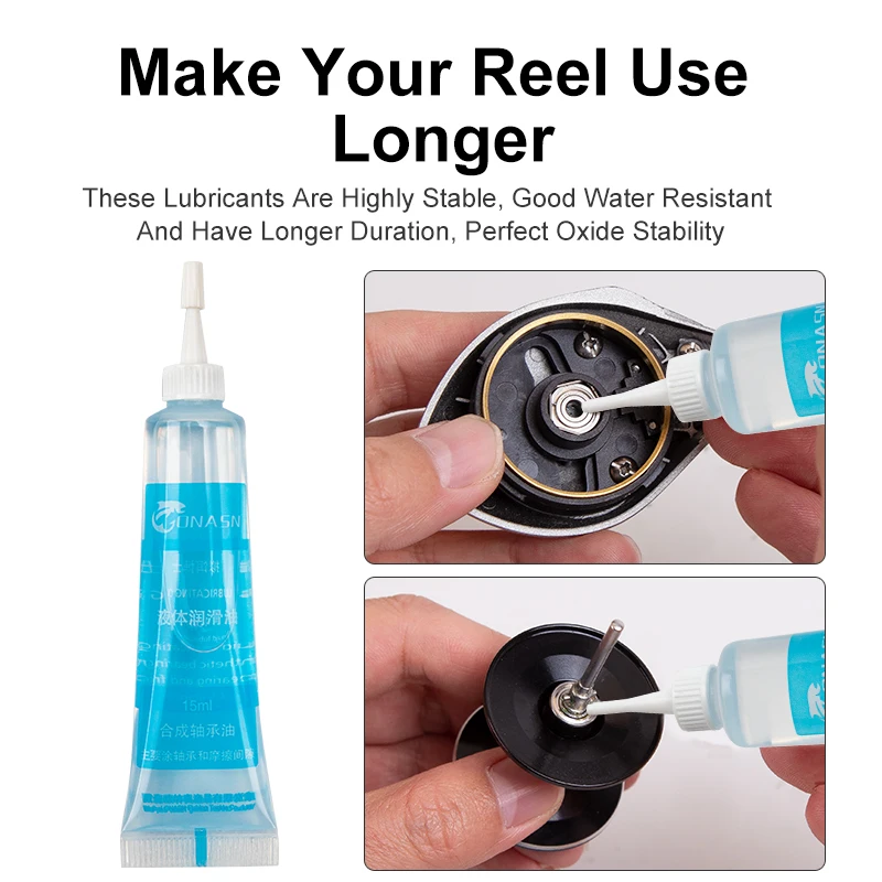 LEYDUN carretes de pesca giratorios, grasa protectora, lubricante de rodamiento de aceite, fundición, herramienta de mantenimiento de aparejos de aceite - imagen 5
