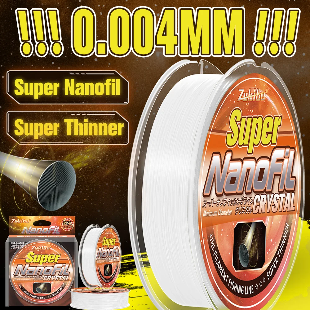 ZUKIBO Nanofil-sedal de pesca Unifilament de cristal, línea fina y lisa verde, resistente a la abrasión, memoria cero para carretes giratorios