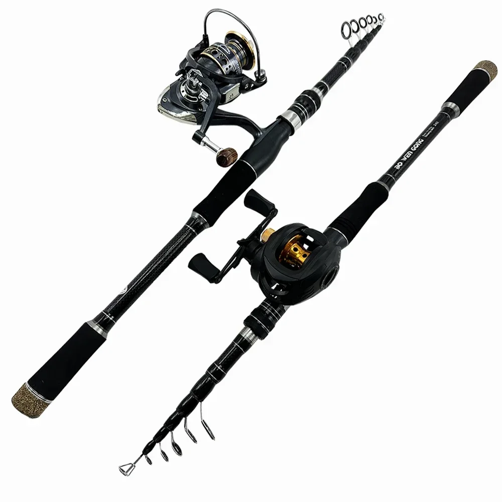 Carrete de caña de pescar de fundición, de alta velocidad Baitcasting giratorio de aparejo de pesca, 1,8-2,4 M, 7,2 telescópico señuelo: 1/5,2: 1 - imagen 4