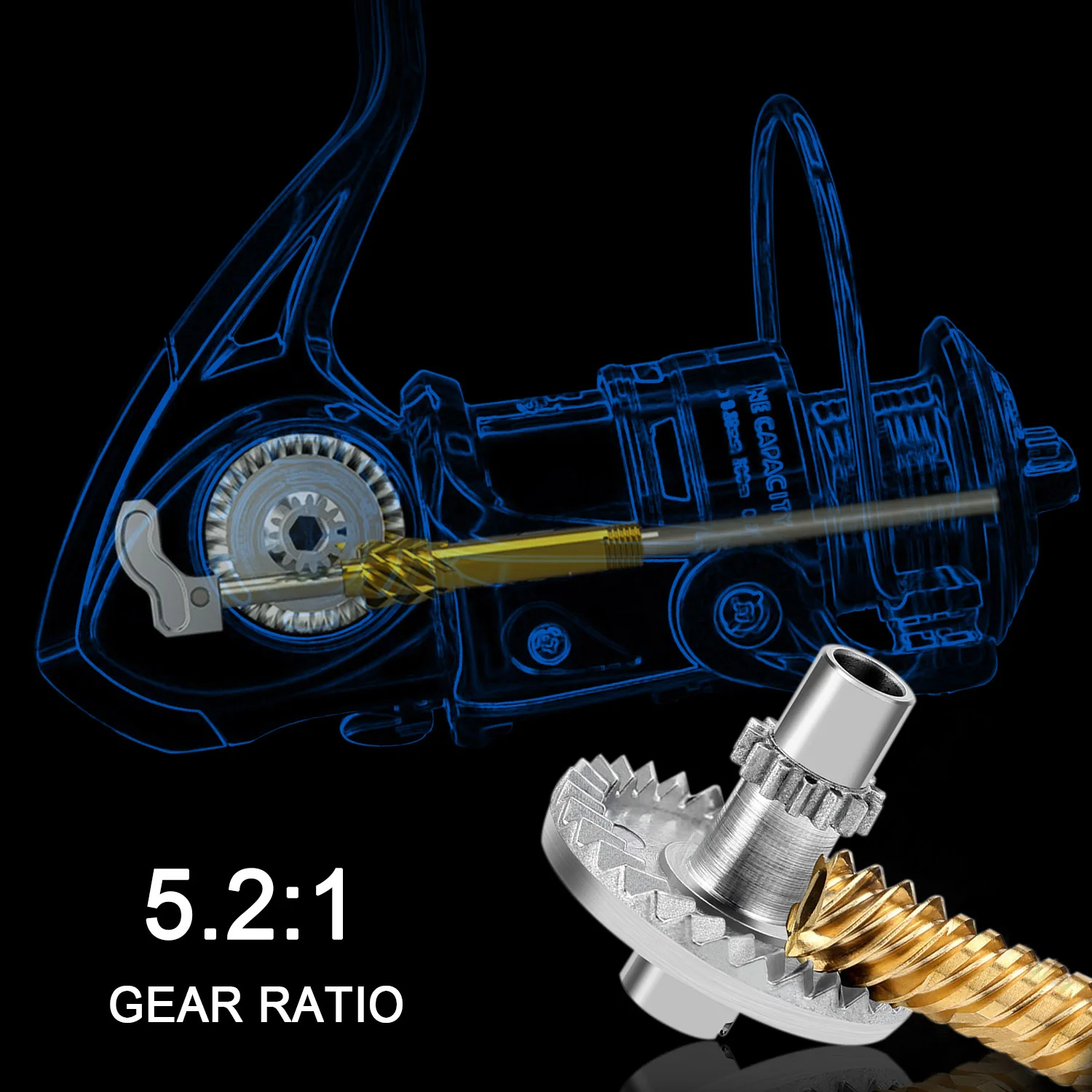 Carrete de pesca giratorio con agarre plegable y arrastre potente - imagen 5
