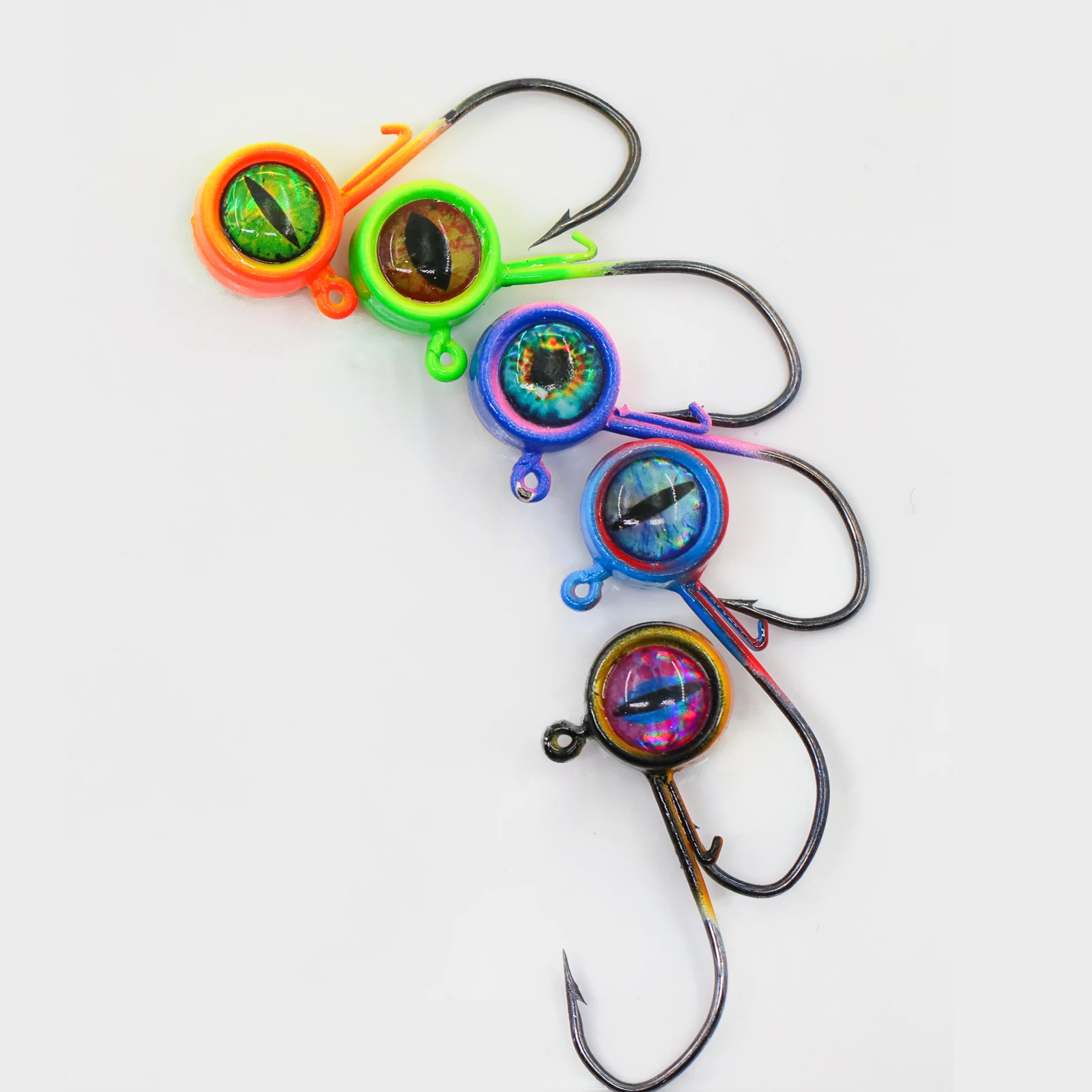 Gancho de cabeza microjig de 9 KM con ojos 3,5 g ~ 10 g para cebo blando, para agua salada y agua dulce 40 piezas - imagen 5