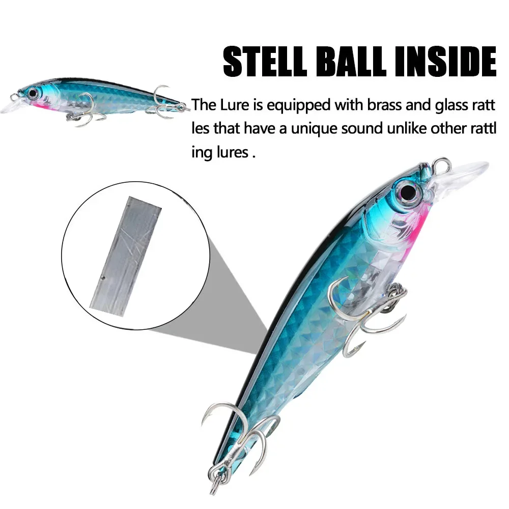 Señuelo de Pesca flotante Minnow, 90mm, 9,5g, Pesca Wobbler, trucha de agua salada, lubina, cebo Artificial, sonajeros al por mayor, accesorios de Swimbait - imagen 5