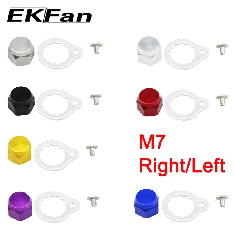 EKfan M8 DAI M7 SHI tuerca izquierda/derecha con arandelas de bloqueo plateadas de 16MM y tornillos para carrete de pesca Baitcasting piezas de bricolaje - imagen 3