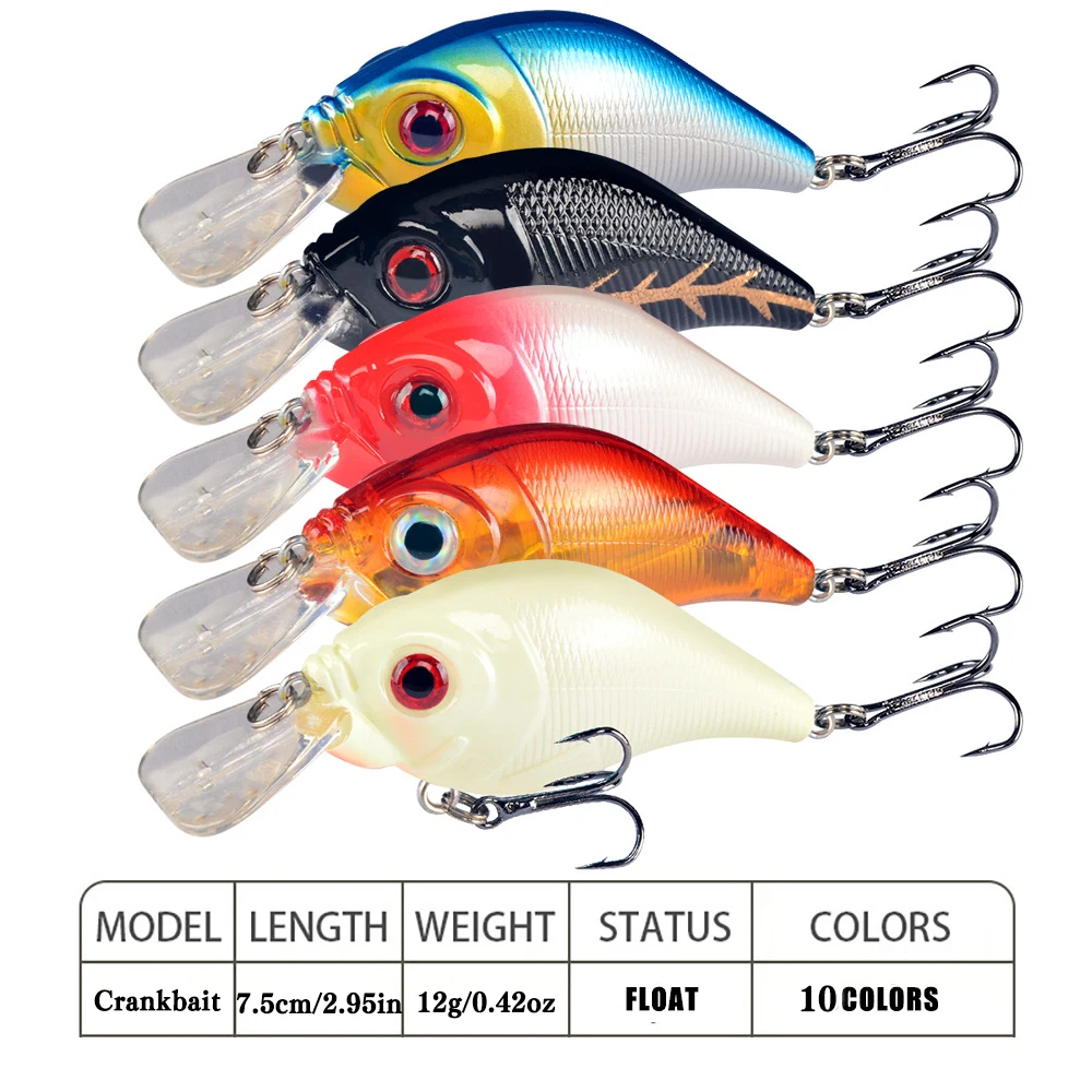 10 Uds Crankbait Wobbler Señuelos de Pesca flotante Isca plástico duro cebo Artificial Minnow Pesca carpa aparejos de Pesca - imagen 2