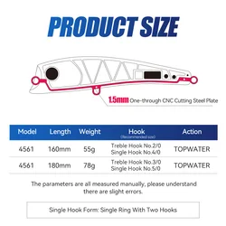 Kingdom Sea Topwater Popper – Señuelo flotante para Atún y GT