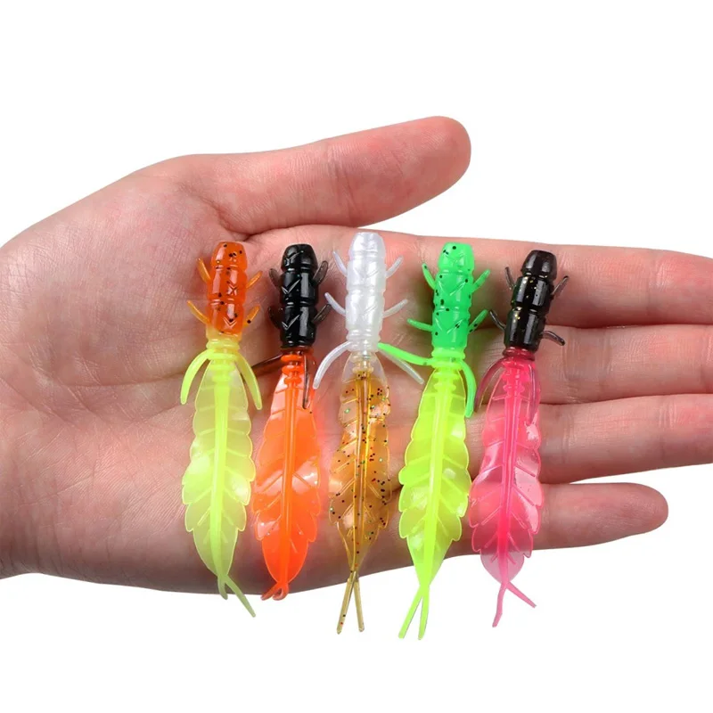 Señuelo de trucha suave de 5 piezas, cebo de silicona Wobbler Swimbait, cebos de gusano Artificial de 75mm y 1,3g, leurre souple Artificial - imagen 3