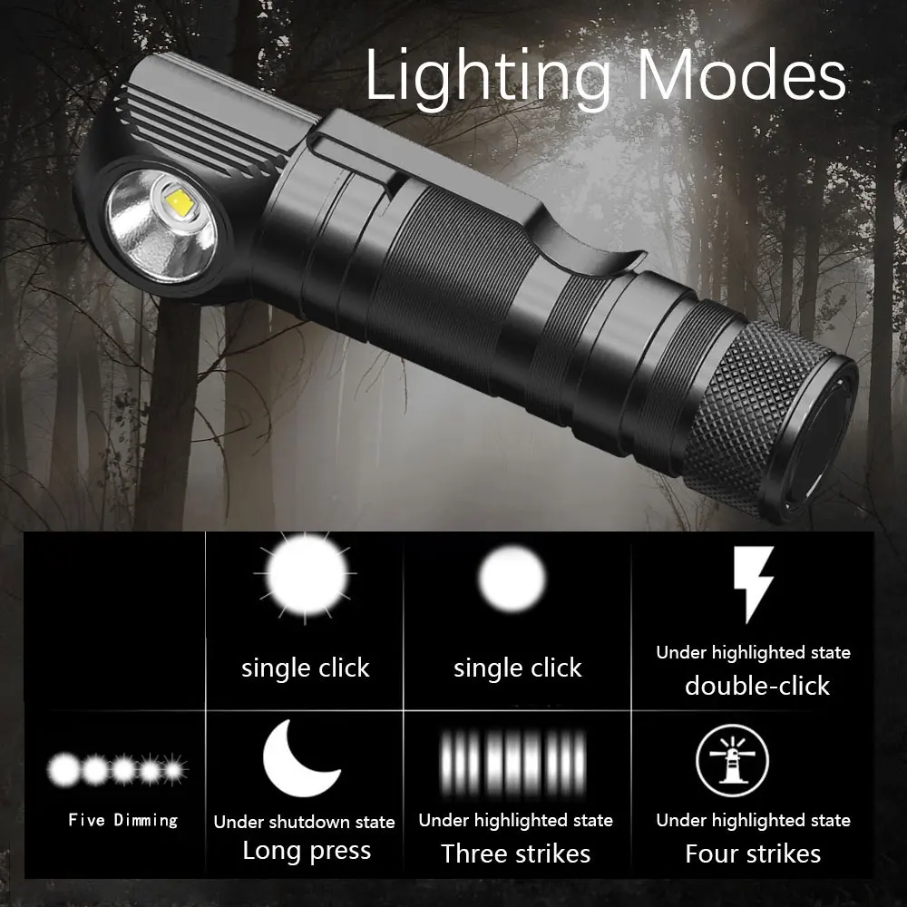 Faro de carga magnética 18650 SST40 LED linterna de noche lámpara de luz de memoria con indicador de potencia imán trasero - imagen 3