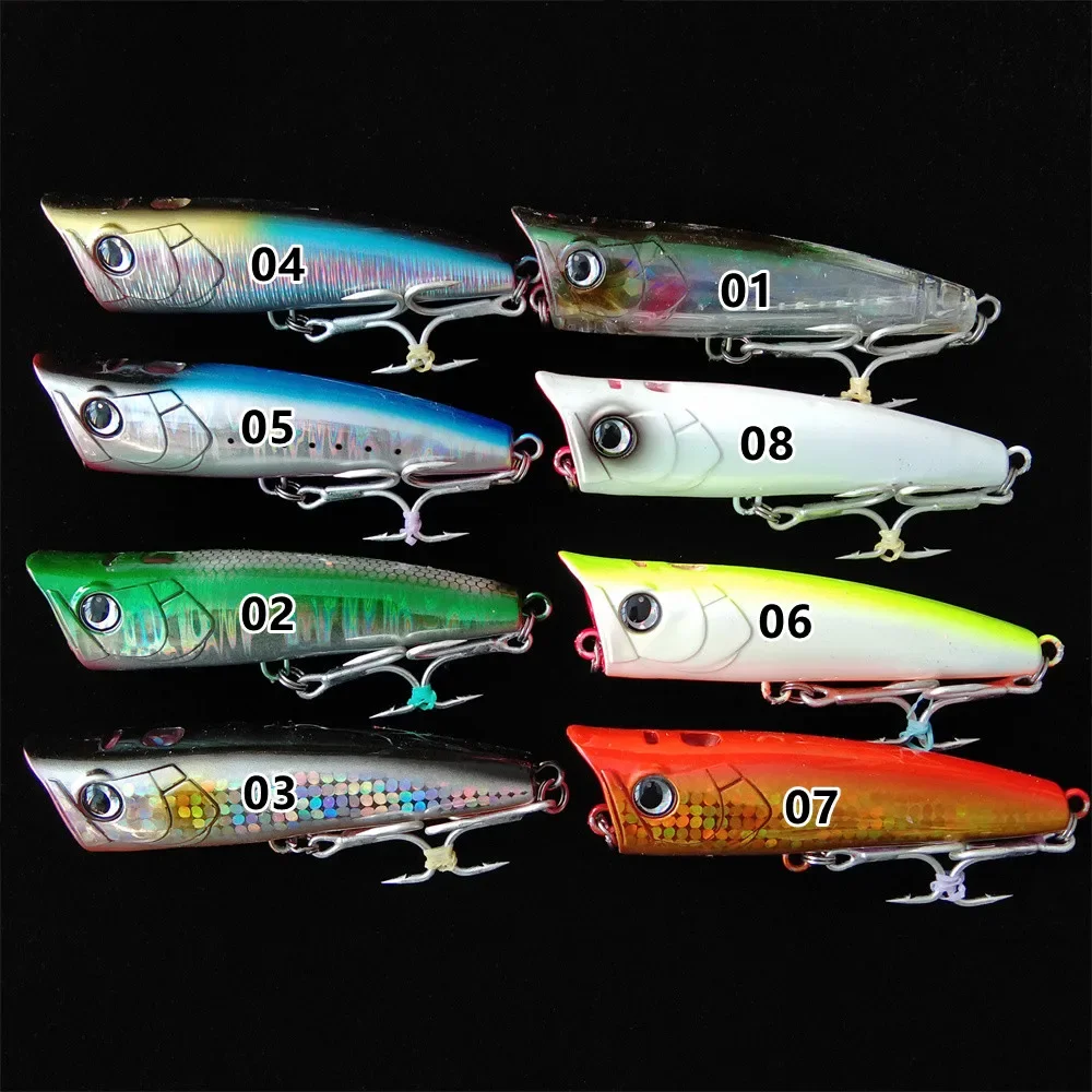 Señuelos de pesca Popper Topwater, cebo duro Artificial con chorro de boca grande para GT, atún, 90mm, 22,9g, 1 ud. - imagen 5