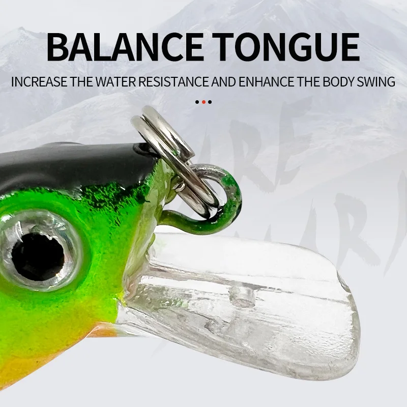 Señuelos de Pesca duros, cebo de pececillo realista, cebo de lubina Crankbait Minnow con ojos 3D, anzuelos triples fuertes - imagen 4