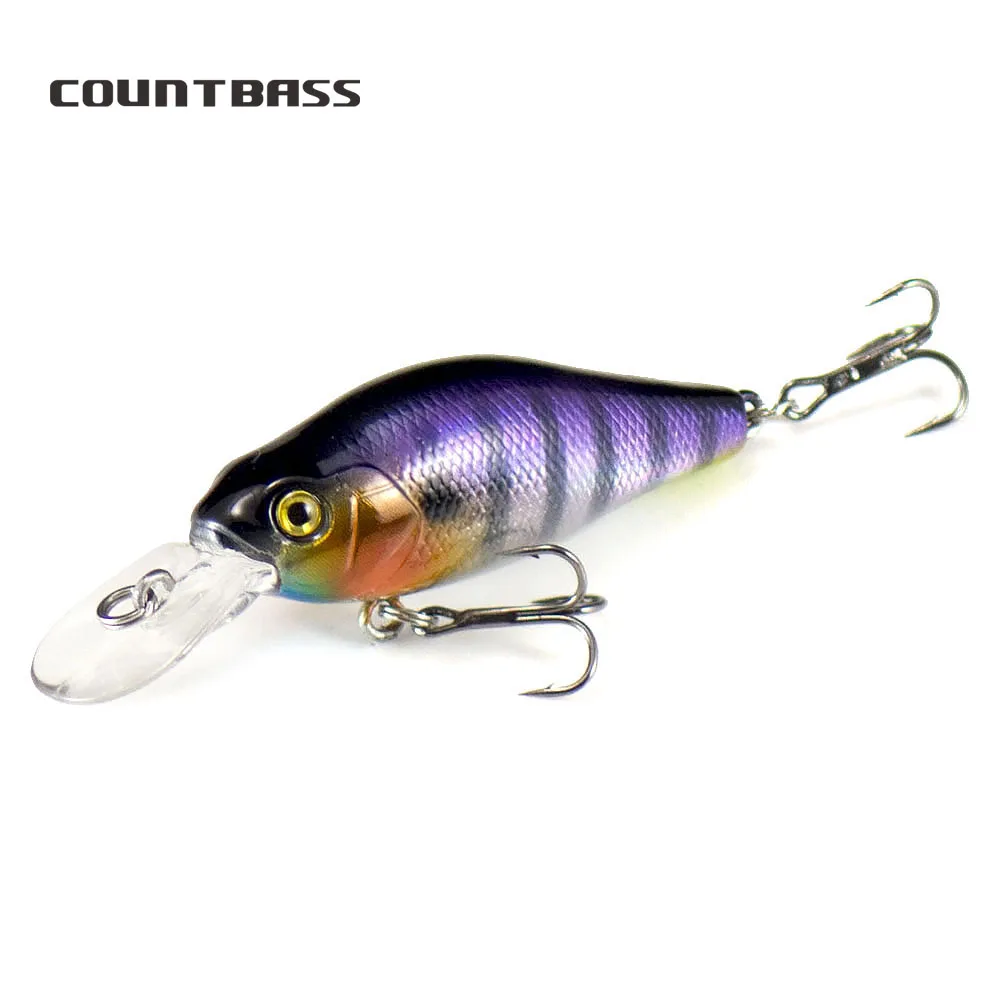 Countbass-Crankbait flotante, señuelo de pesca de plástico, 53mm, 2 ", 6,6g, 15/64 oz. Dive 1,2-1,8 m Chatterbait Wobbler
