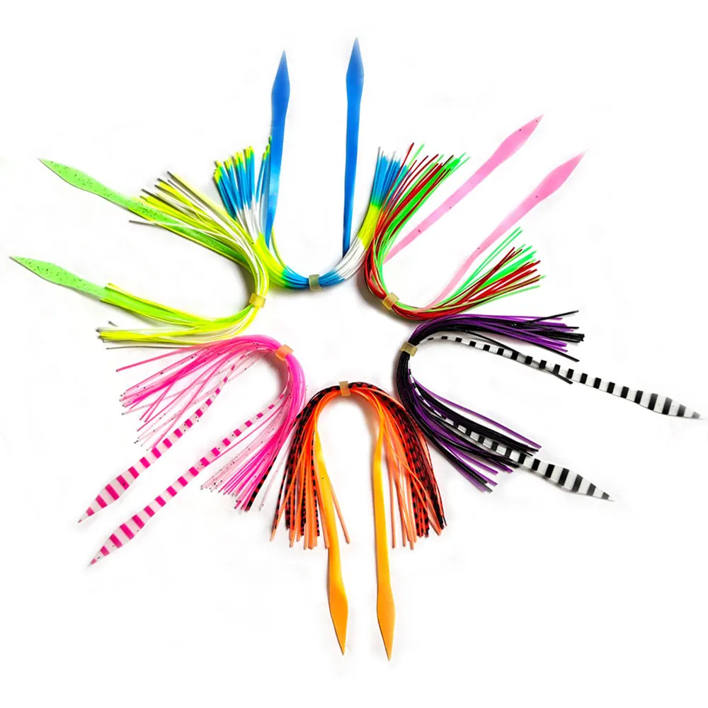 Faldas de Silicona Jigging Elásticas – 6 mechones para pargo, calamar y pulpo - imagen 5