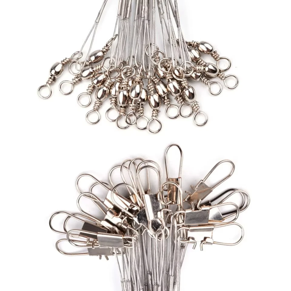 WALK FISH-sedal de pesca de acero antimordida, 20 piezas, 15-30cm, señuelo, alambre antimordida, líder, Pin giratorio, alambre de plomo de acero suave, accesorio para Lucio - imagen 4