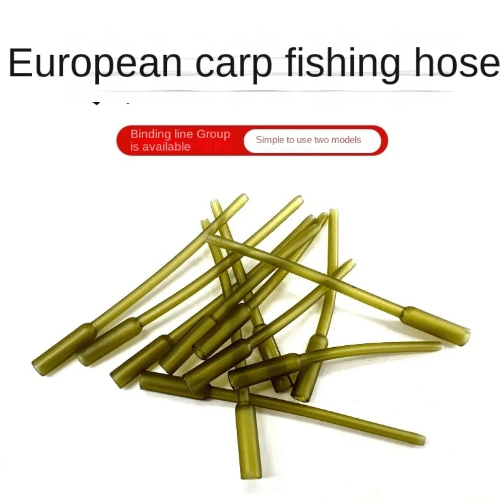 50 Uds. Tubo de punta de pesca, inserto de plomo en línea, Clips de plomo de pesca duraderos de goma, aparejos de extremo de tubo de pesca fáciles de operar - imagen 2