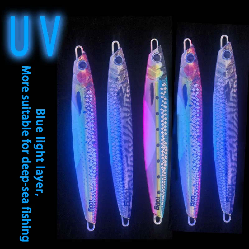 TAKEDO HG31 señuelo de Jigging luminoso, señuelo de pesca UV, cebo tipo lápiz de hundimiento rápido, plantilla, cuchara, Señuelos de Pesca, plantilla de Metal para atún - imagen 5