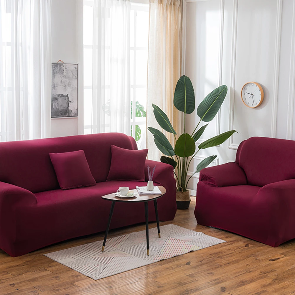 Funda de sofá elástica de Color sólido para sala de estar, cubierta de sofá esquinero, Protector de silla de 1/2/3/4 asientos - imagen 5