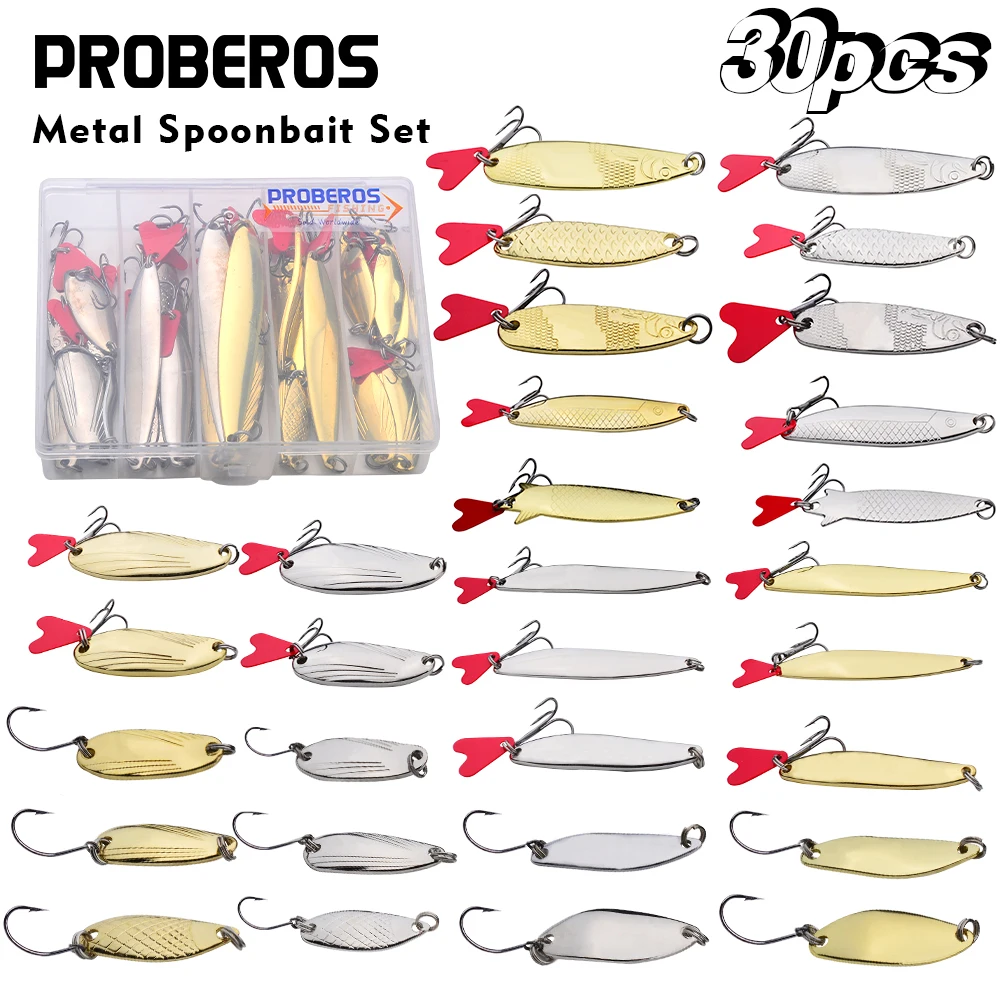 10-50 Uds. Cuchara de metal traje de cebo de pesca kit de cebo giratorio artificial de alta calidad perca salmón accesorios de pesca al aire libre - imagen 2