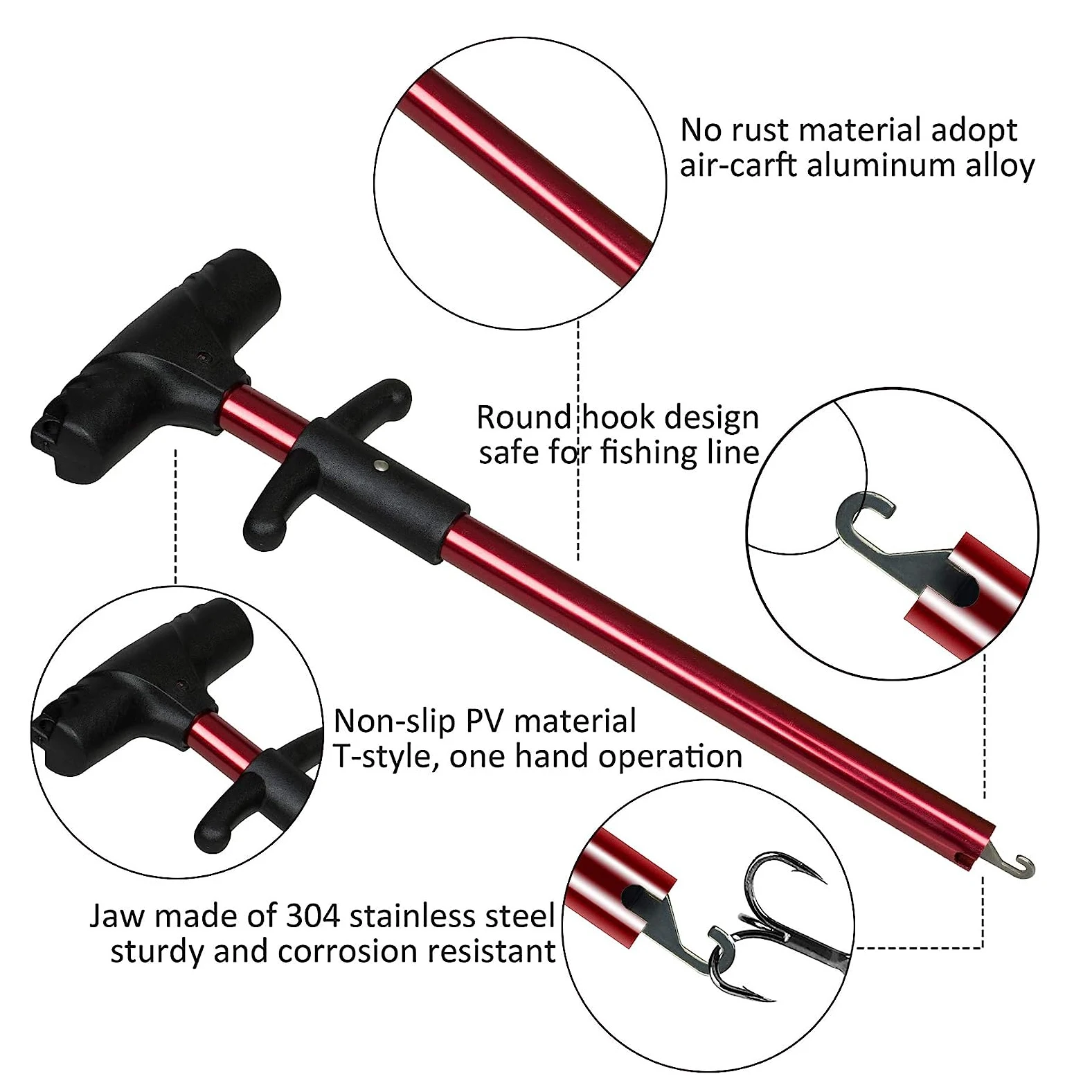 Dispositivo Desengancheador Portátil para Anzuelos de Pesca, Extractor de Anzuelos con Mango de Presión, Herramienta para Extraer Anzuelos de Pescado - imagen 3